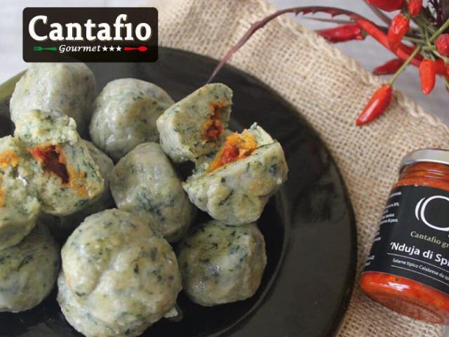 Gnocco di Spinaci ripieno con Nduja Calabrese di Spilinga